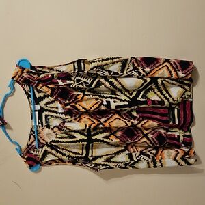 Chicos Multi Color Diamond Pattern Dressy Tank. NWT.